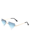 Rimless Triangle Diamond Party Tinted Sunglasses