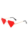 Rimless Triangle Diamond Party Tinted Sunglasses