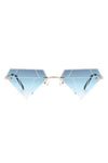 Rimless Triangle Diamond Party Tinted Sunglasses