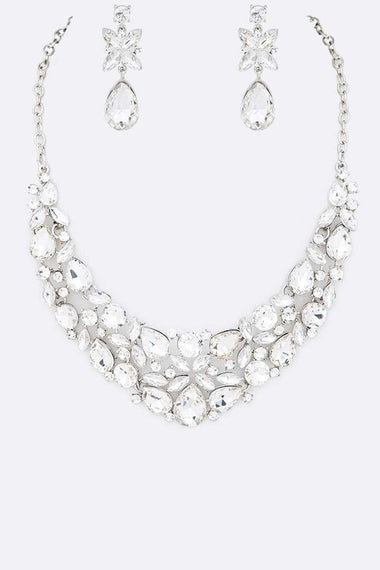 Mix Crystal Statement Bridal Necklace Set