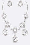 Crystal Drop Statement Necklace Set