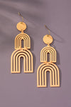 Cutout metal arch drop earrings with color coating