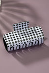 checker pattern rectangle hair claw clip