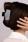 checker pattern rectangle hair claw clip