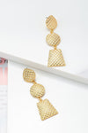 Tufted checker patterned geo shape drop earrings