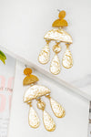 Hammered geo shape chandelier earrings