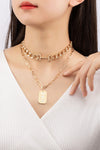 chunk chain choker with engraved tag pendant neck