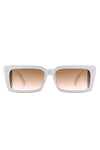 Rectangle Flat Top Retro Tinted Chunky Sunglasses