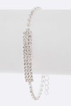 3 PC Long Fringe Rhinestone Necklace Set