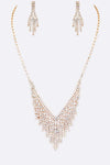 Fringe Rhinestone Necklace Set