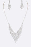 Fringe Rhinestone Necklace Set