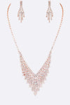 Fringe Rhinestone Necklace Set