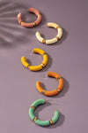 curve wood bead hoop earrings