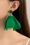 chiffon flower drop earrings