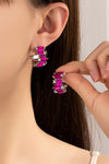 color gem stone hoop earrings