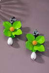 Large flower drop earrings