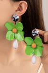 Large flower drop earrings