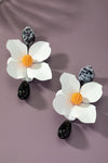 Large flower drop earrings