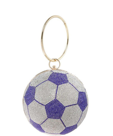 Full Rhinestone Soccer Ball Clutch