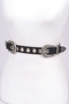 Engraved Double Buckle Fashion Belt