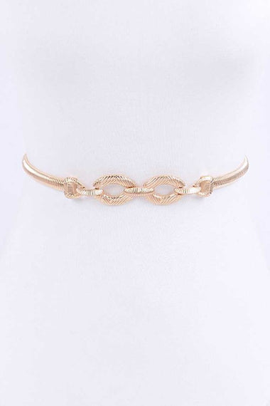 Textured Metal Elastic Skinny Belt