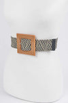 Faux Bamboo Buckle Stretch Belt