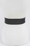 Plus Size Square Buckle Faux Straw Elastic Belt