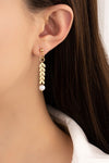 chevron chain drop earrings with pearl