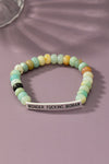 semi precious stone bracelet with sassy metal bar