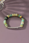 semi precious stone bracelet with sassy metal bar