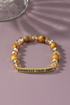 semi precious stone bracelet with sassy metal bar