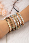 semi precious stone bracelet with sassy metal bar