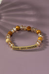 semi precious stone bracelet with sassy metal bar