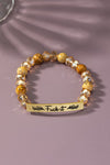 semi precious stone bracelet with sassy metal bar