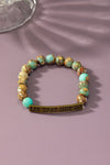 semi precious stone bracelet with sassy metal bar