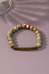 semi precious stone bracelet with sassy metal bar