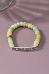 semi precious stone bracelet with sassy metal bar