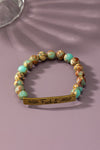 semi precious stone bracelet with sassy metal bar