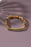 semi precious stone bracelet with sassy metal bar