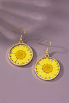 Birth month dried flower drop earrings