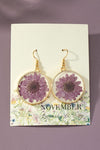 Birth month dried flower drop earrings