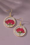 Birth month dried flower drop earrings