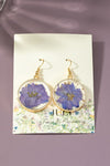 Birth month dried flower drop earrings