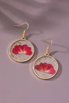 Birth month dried flower drop earrings