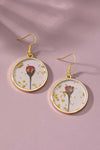 Birth month dried flower drop earrings