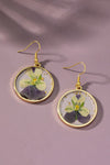 Birth month dried flower drop earrings