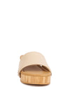 Minny Textured Heel Leather Slip On Sandals