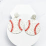 GLITTER LEATHER SPORTS BALL POST EARRING