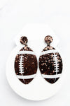 GLITTER LEATHER SPORTS BALL POST EARRING