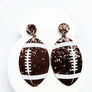 GLITTER LEATHER SPORTS BALL POST EARRING